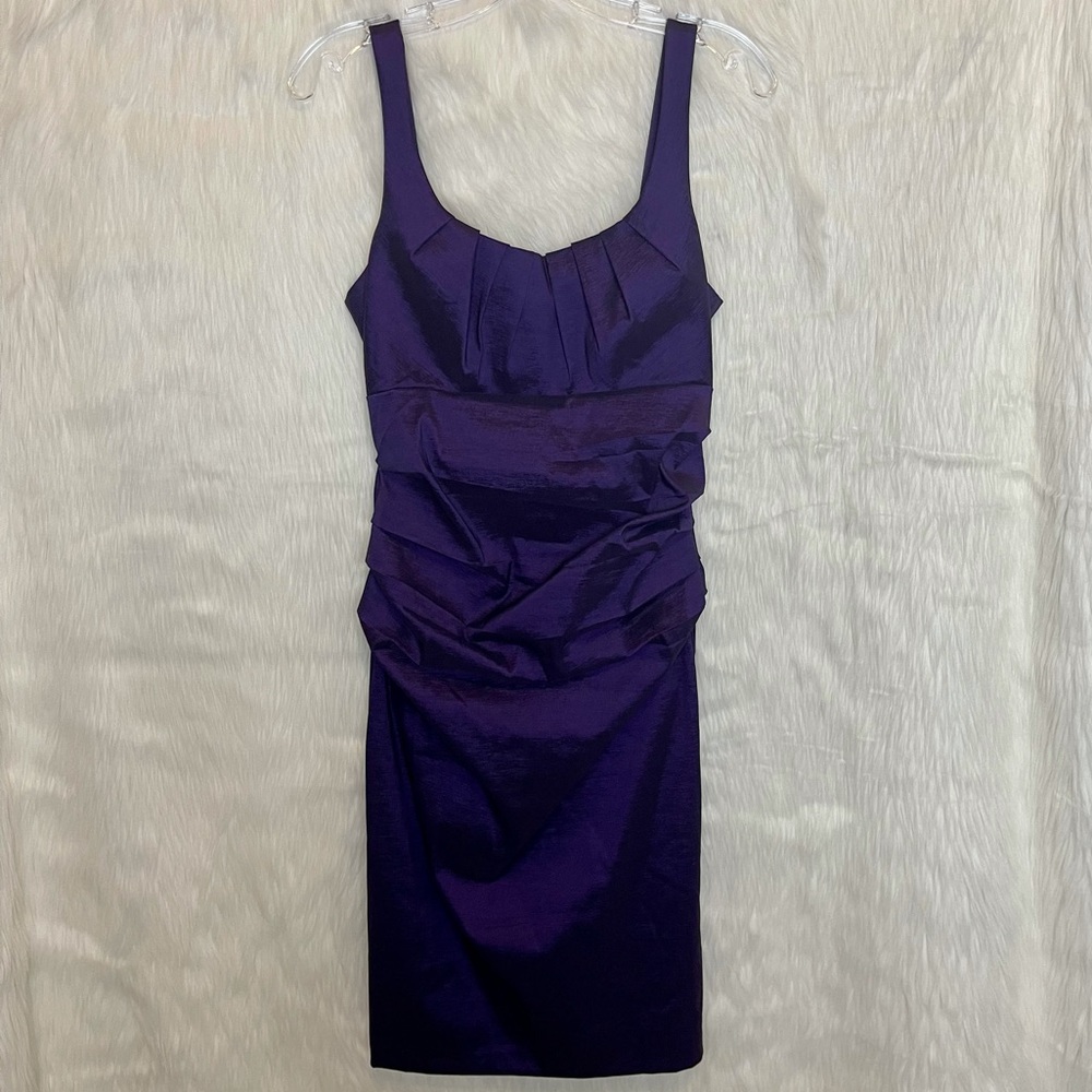NWT SL Fashion Purple Scoop Neck Cocktail Dress